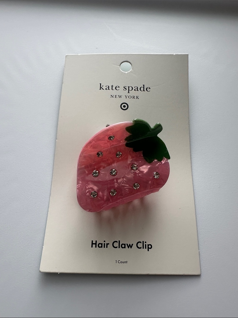 kate spade New York limited edition Pink Strawberry Hair Claw Clip